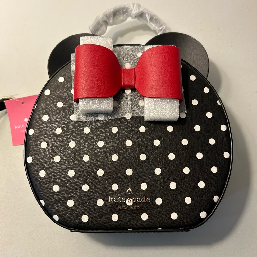 Disney x Kate Spade New York Minnie Mouse Crossbody Bag in Black Polka Dot